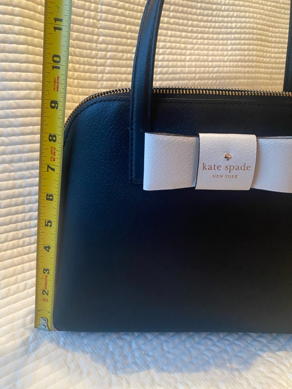 Kate Spade black satchel with white bow accent. Beautiful! - Picture 11 of 11